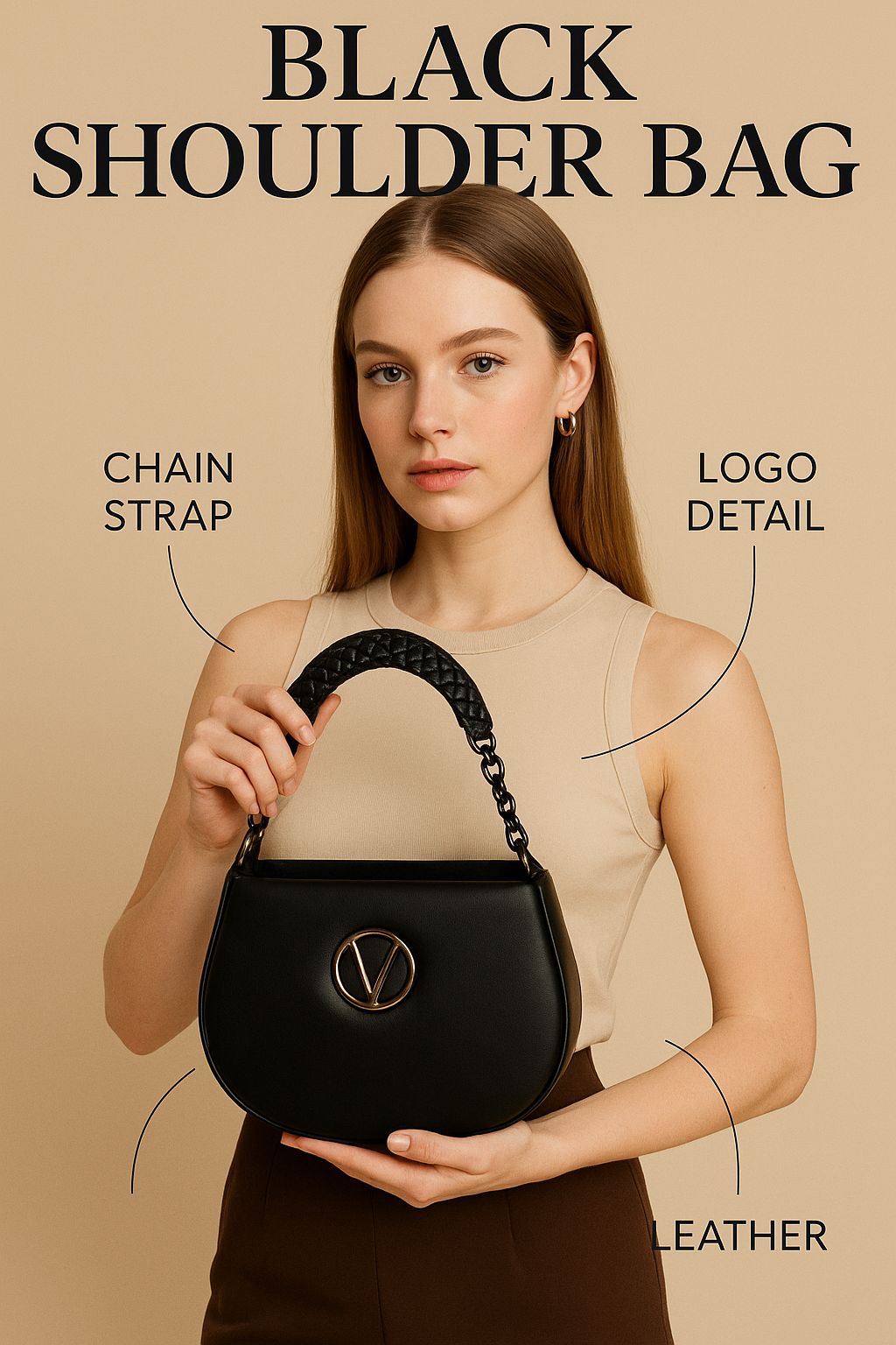 Stylish Ladies Hand Bag | Elegant Black Handbag & Purse for Women | Trendy Shoulder Bag