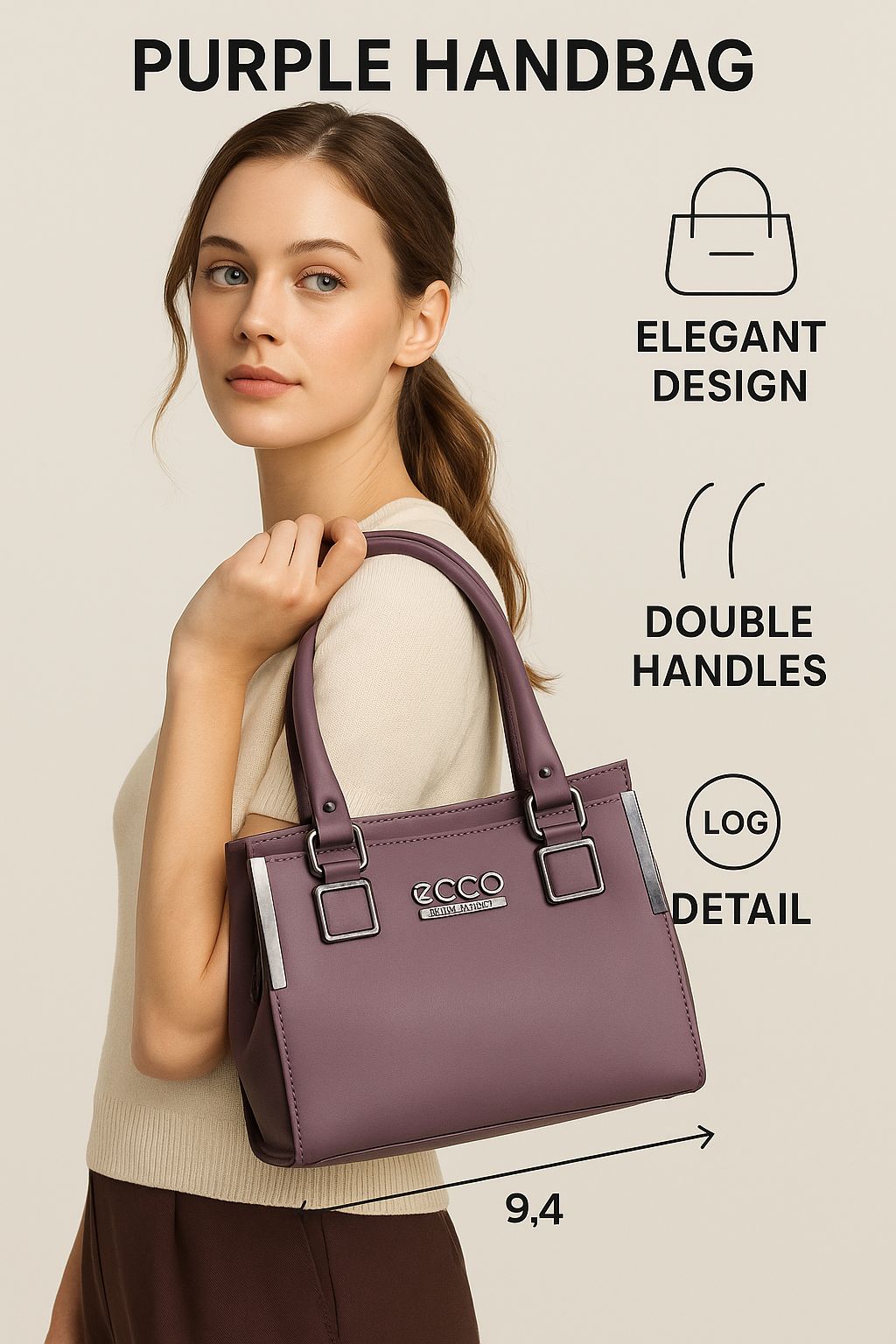 Trendy Purple Ladies Handbag | Stylish Shoulder Bag & Purse for Women